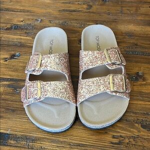 Rose Gold Sandals with Adjustable Straps